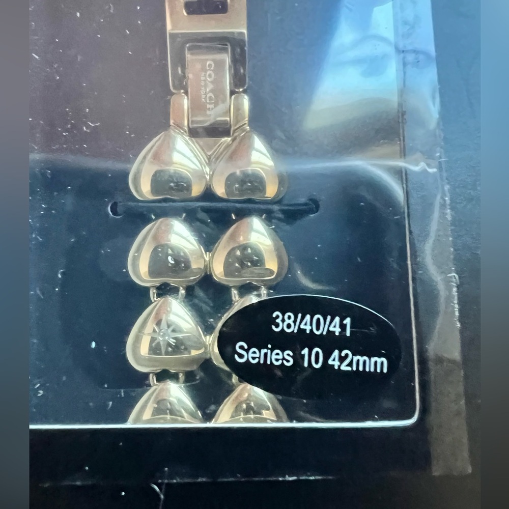 Coach Apple Watch® Crystal Gold-Tone IP Stainless Steel Heart 38/40/41mm - Picture 6 of 14